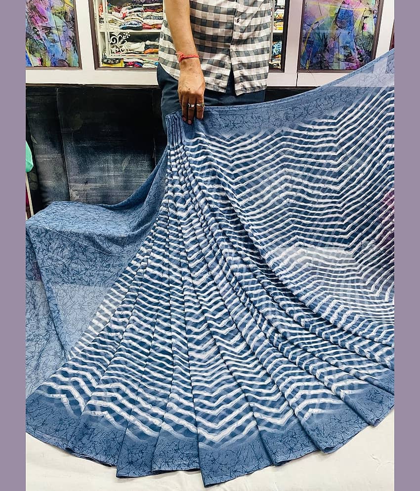 Sanjana Silks Georgette Printed Saree With Unstitched Blouse Piece ( Grey )