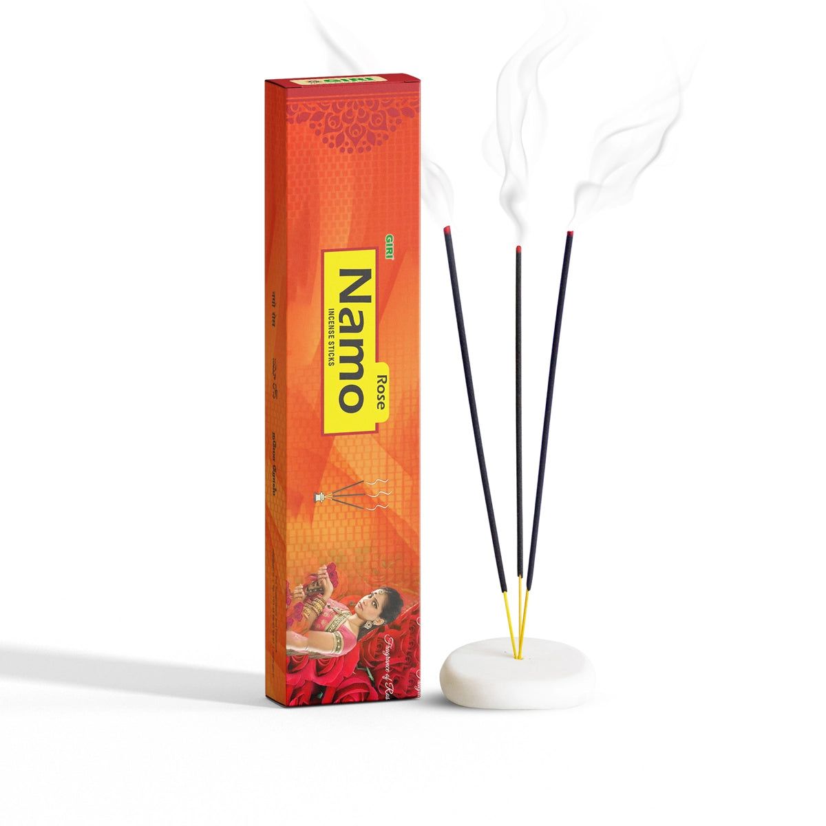 Giri Namo Rose Incense Sticks | Agarbatti  | Agarbathi for Pooja 10 sticks