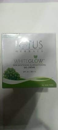 Lotus herbals white glow skin whitening brightening Gel creme spf 25 pa +++ 35g