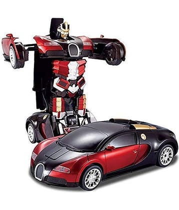 TOY DEKHO Battery Operated Converting Toy Car to Robot, Robot to Car Automatically with Light and Sound for Boys & Girls Age 2, 3, 4, 5, 6, 7, 8  Multicolour Musical Indoor and Outdoor Toy