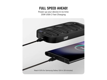  DailyObjects Loop Universal Aluminium Power Bank 10000 mAh  - Black