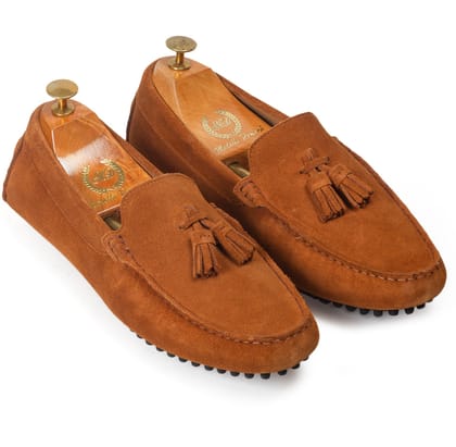 Gommino Suede Tassel Loafers (Tan)-EU 41 / UK 7 / Tan
