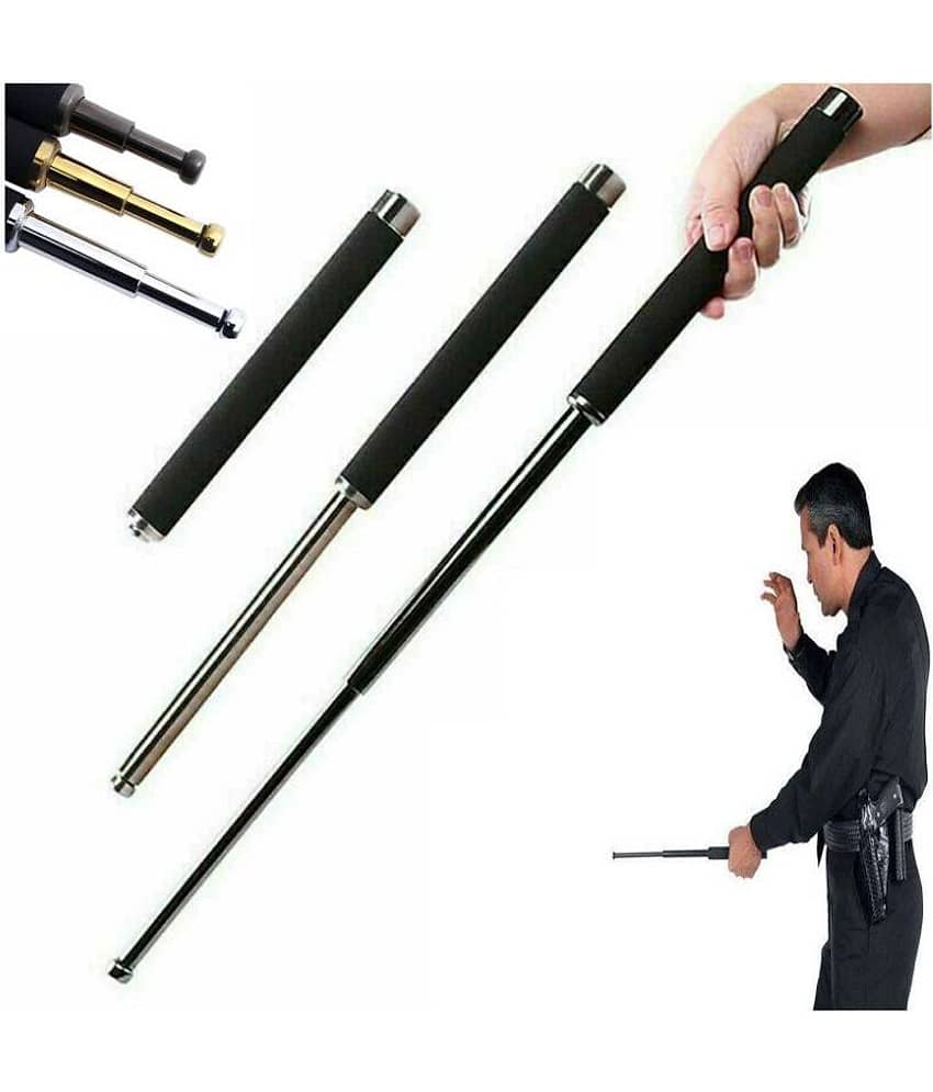 Tactical Telescopic Baton Stainless Steel Self Defence  Security Folding Stick