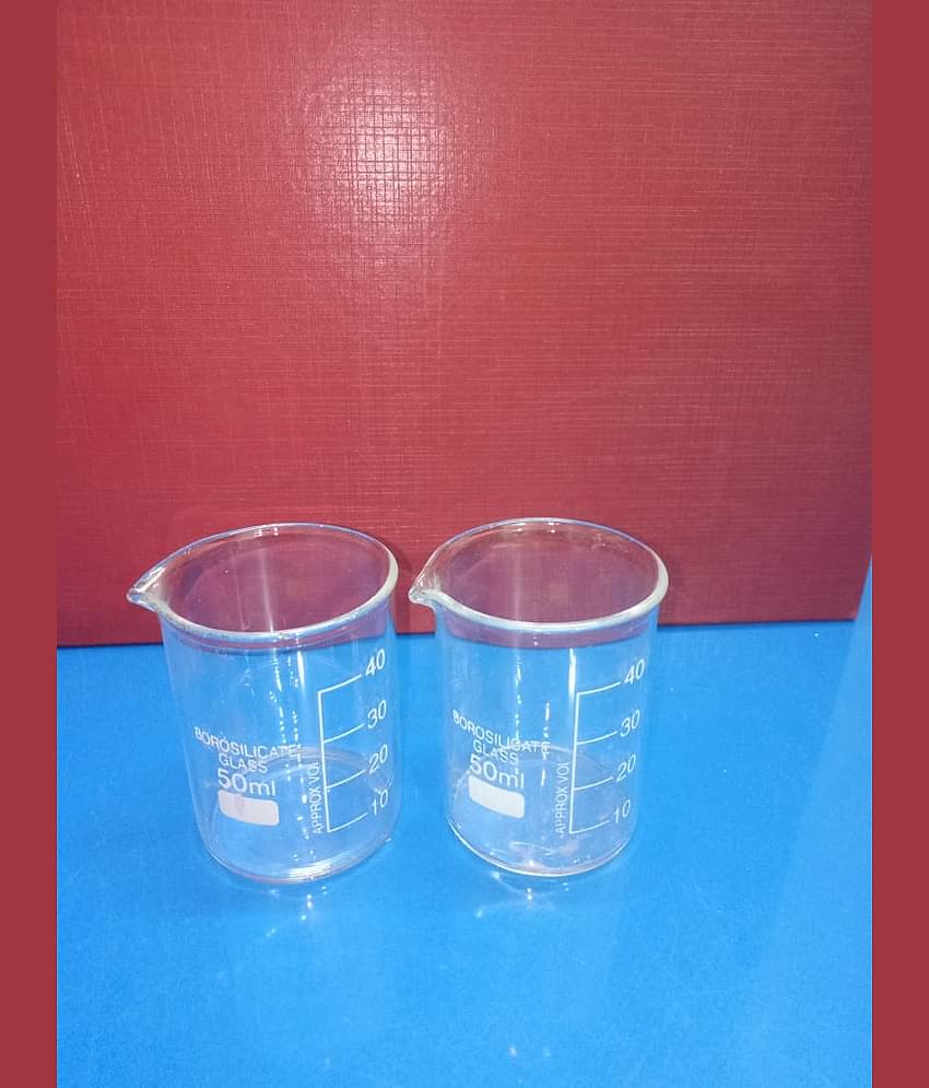 GLASS BEAKER 50ml  pack of  2 pcs
