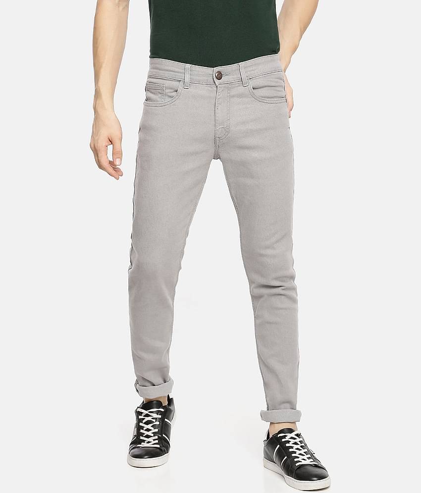The Indian Garage Co Men Grey Slim Fit Mid-Rise Clean Look Jeans