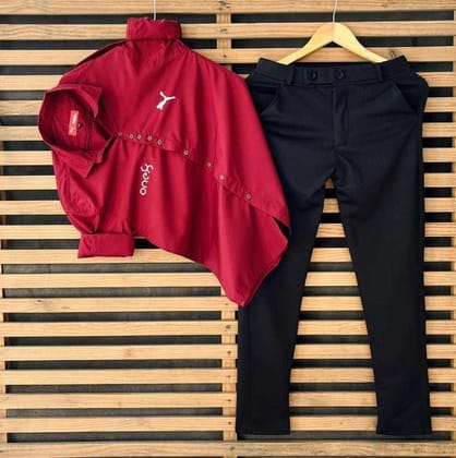 Puma Red Shirt & Black Pant Combo Offer (Size -XL42,34)