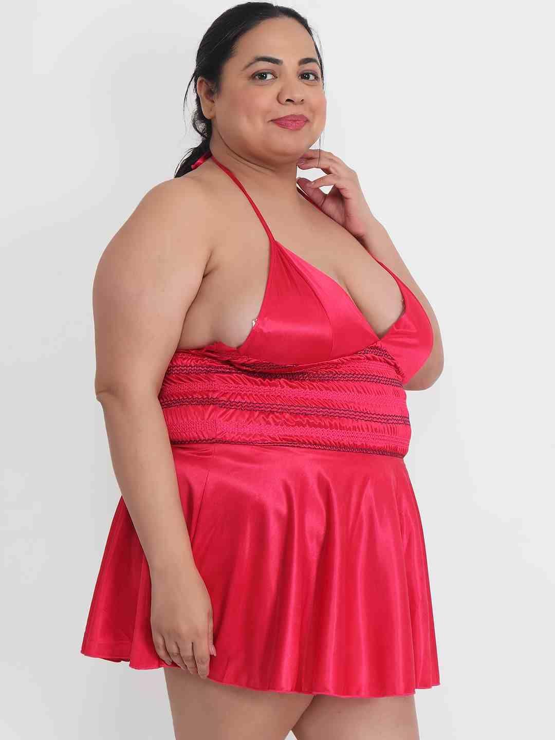 Plus Size Hot Short Red Bikini Dress for Honeymoon BB35C