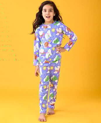 POLAR BEAR GIRLS LONG SLEEVE PYJAMA SET - BLUE-0-6 MONTHS / 2N / BLUE