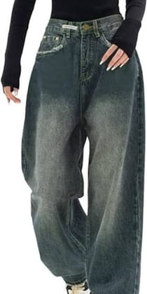 Women's Wide-Leg Washed Denim Jeans