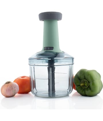 FIT4CHEF Vegetable Chopper Multicolour Stainless Steel Mannual Chopper 900 ml ( Pack of 1 )