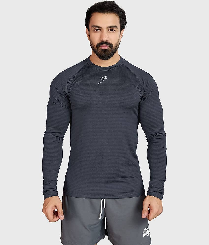 Fuaark Grey Polyester Slim Fit Men's Sports T-Shirt ( Pack of 1 )