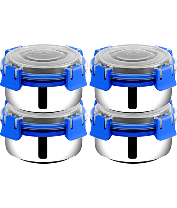BOWLMAN Smart Clip Lock Steel Dark Blue Food Container ( Set of 4 )