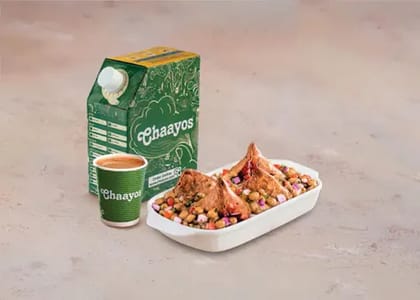 Desi Chai With Samosa Matar Chaat