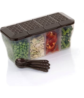 OFFYX Vegetable Container PET Brown Multi-Purpose Container ( Set of 1 )