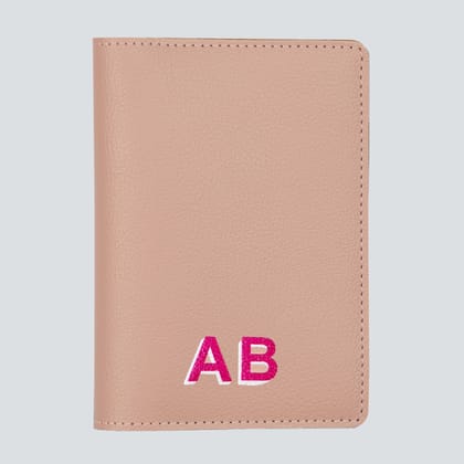 PERSONALISED PASSPORT COVER - PRINTED-Powder Pink