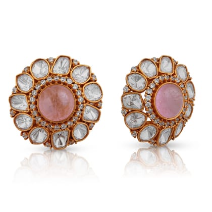 Ameera - Pink Doublet Earring-Pink