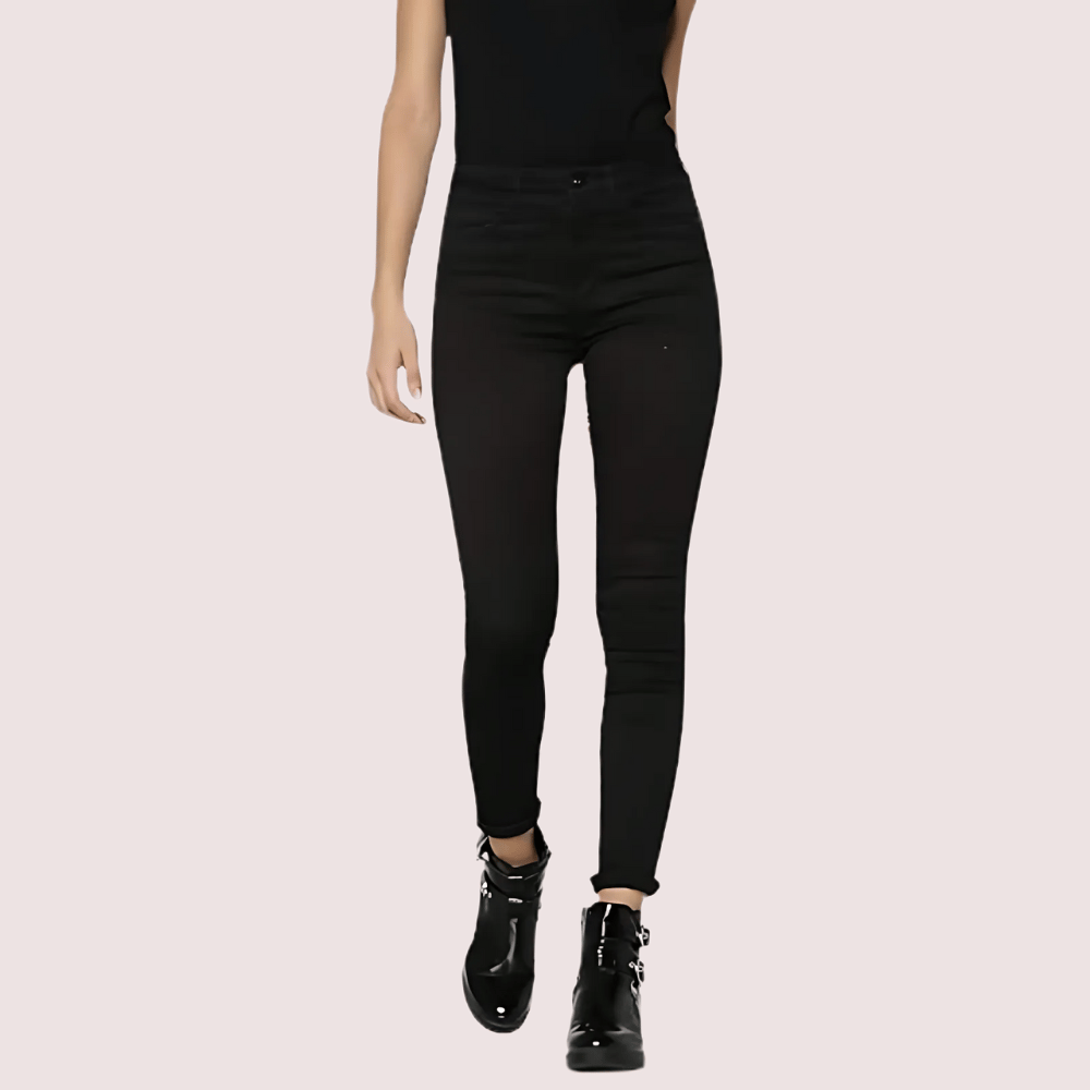 Women's Classic High Waist Royal Black Skinny Jeans - Jeans | Buy online on ZillyBuy