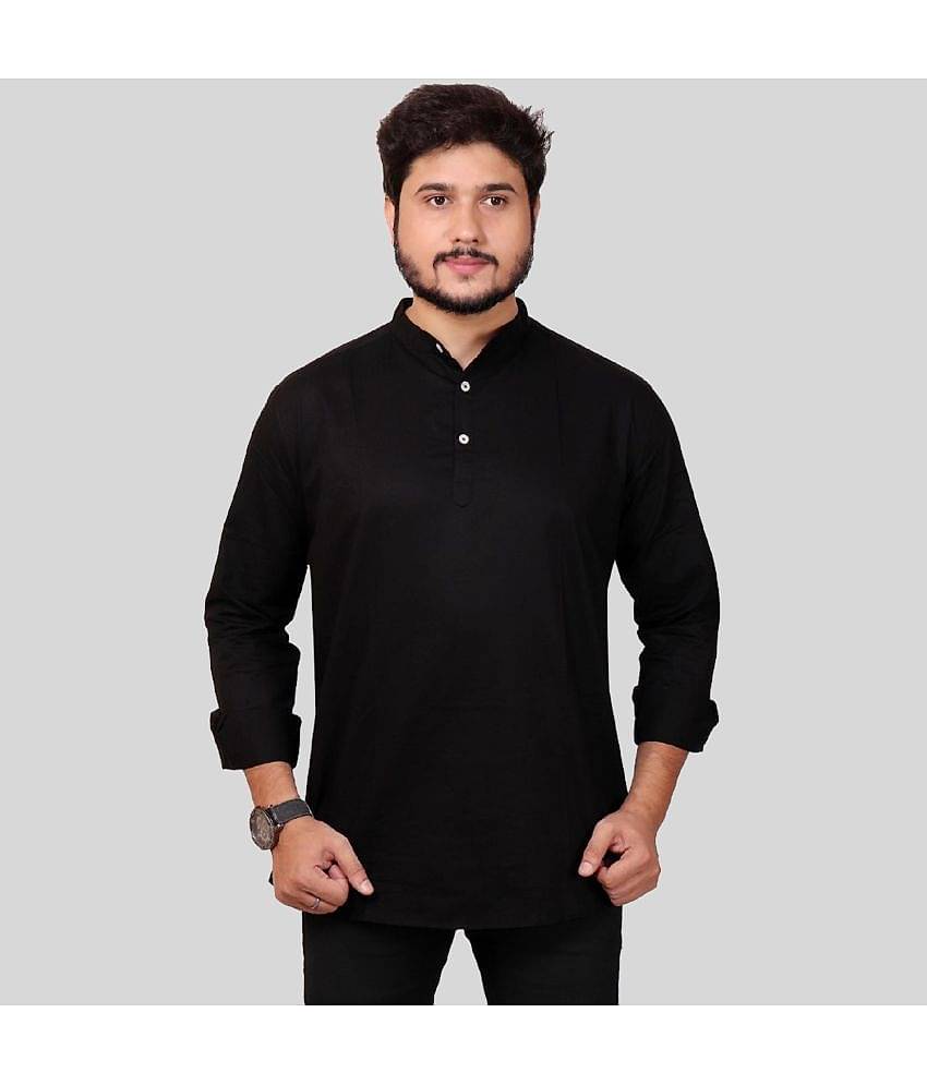 Made In The Shade - Black 100 percent Cotton Men's Regular Kurta ( Pack of 1 )
