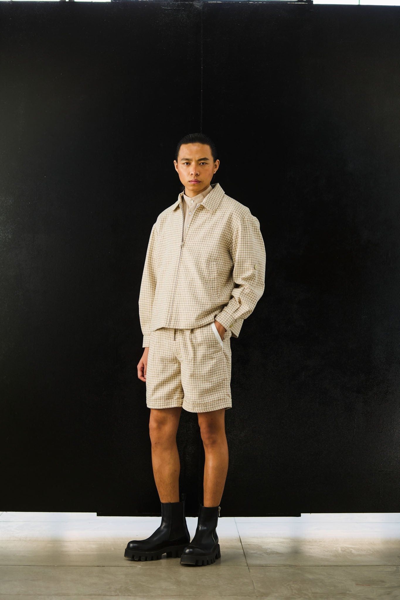 Panelist Jacket in Woven Sand-S