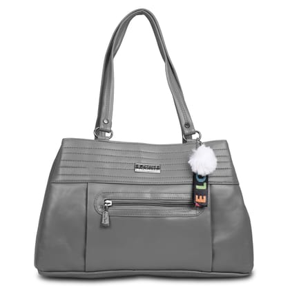 Jothi Strivelle Premium Womens Handbag | 3-Zip Multi-Compartment Tote | Matte Finish Synthetic Leather | Lightweight & Water-Resistant | Soft Base | Grey