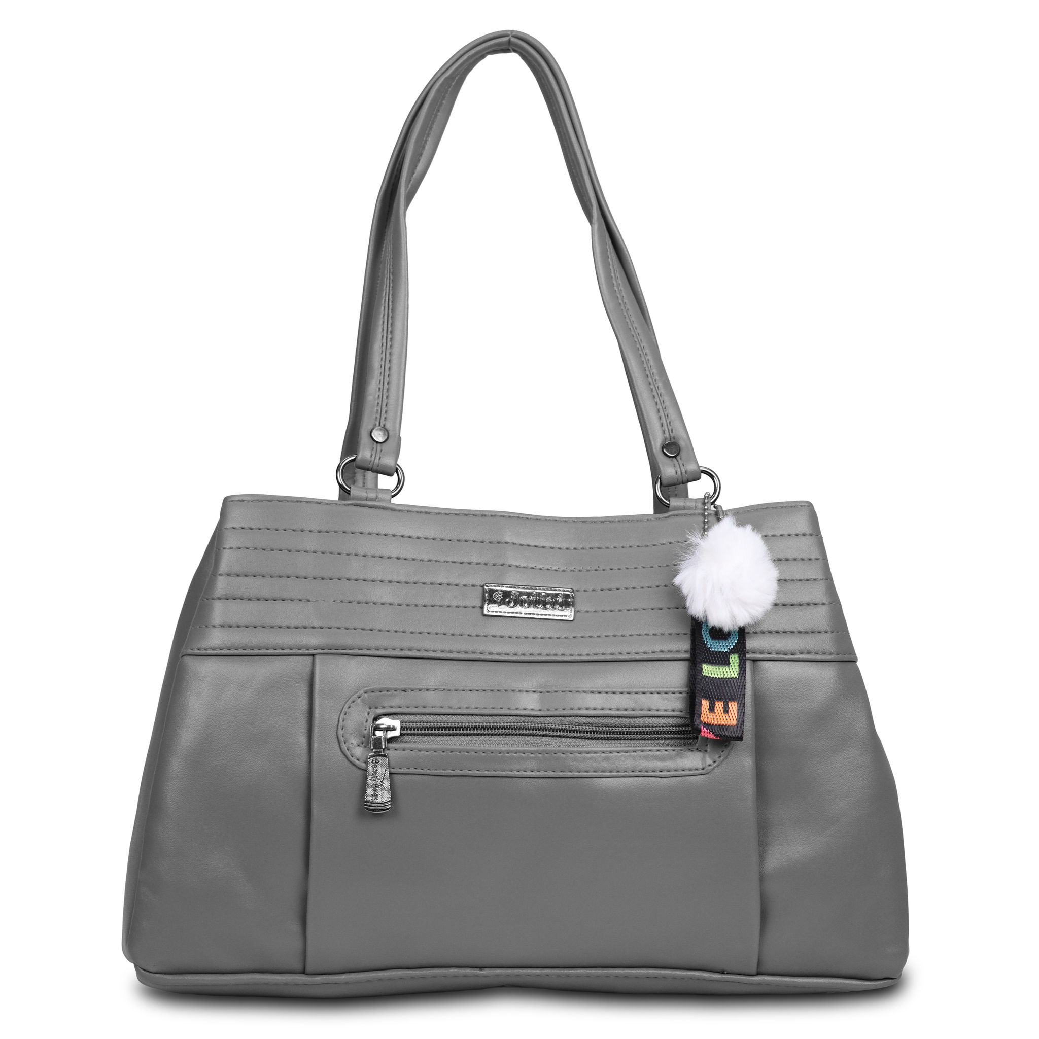 Jothi Strivelle Premium Womens Handbag | 3-Zip Multi-Compartment Tote | Matte Finish Synthetic Leather | Lightweight & Water-Resistant | Soft Base | Grey