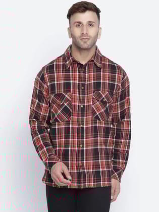 Mix Of Colors Brush Check Men Shirt-M