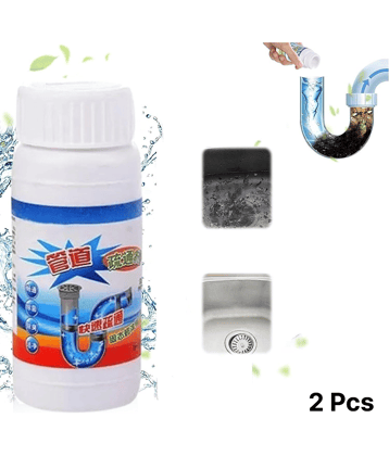 2 pcs Sink & Drain Cleaner Powder | Powerful & Clog Remover Sink Cleaning Powder | Automatic Toilet Blockage Cleaner, Removes Clogs, Blockage in Washbasin, Septic Tank, Sinks, Pipes