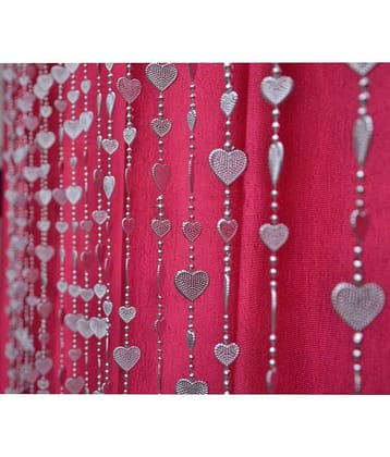 YUTIRITI Fancy Silver Heart Sparkling Plastic Strings Bead Hanging Curtain - 6ft, Silver
