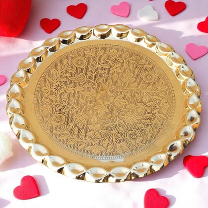 Brass Plate With Flower Design (ZMAS587 E)