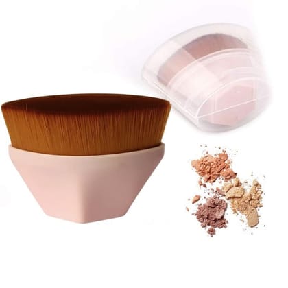 Professional Foundation Makeup Brush - Diamond Shape for Blending Liquid, Cream, Powder Foundation (Pink)