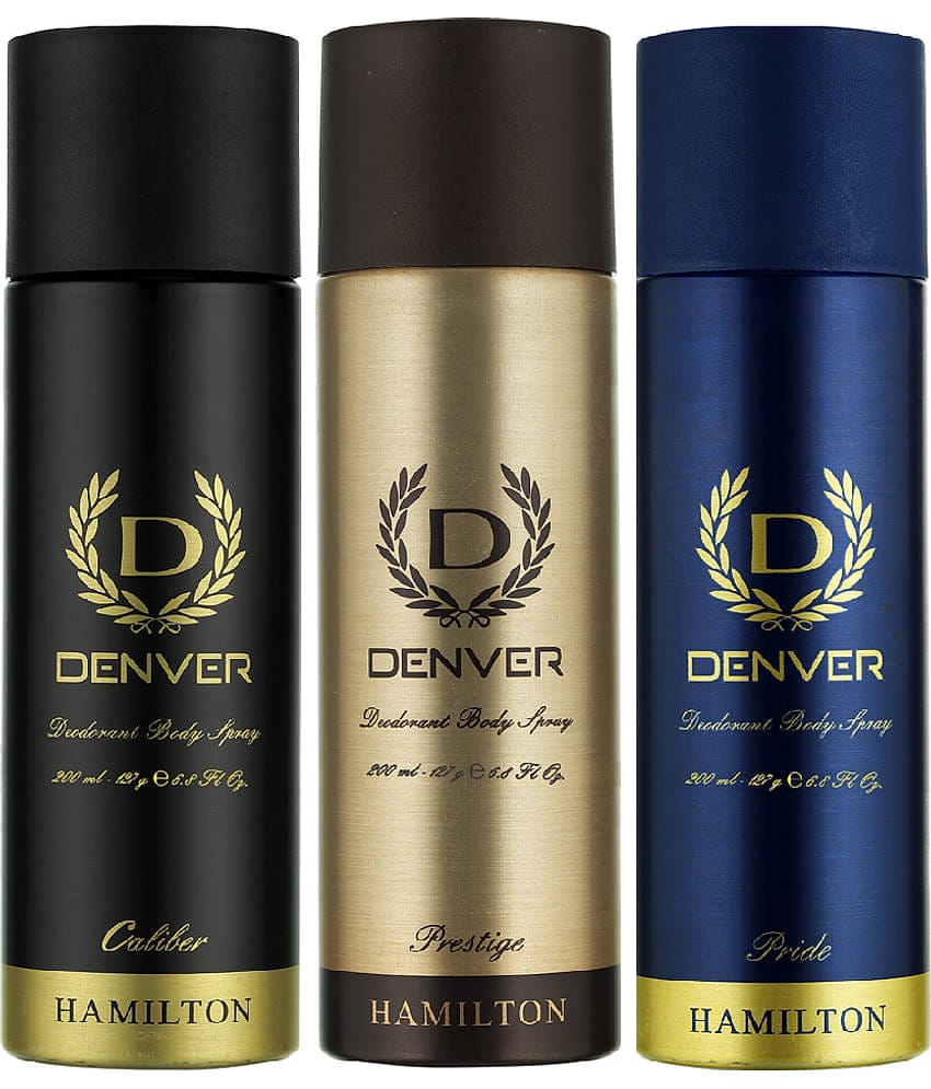 Denver Caliber, Prestige & Pride Deodorant Body Spray - 200ML Each (Pack of 3)
