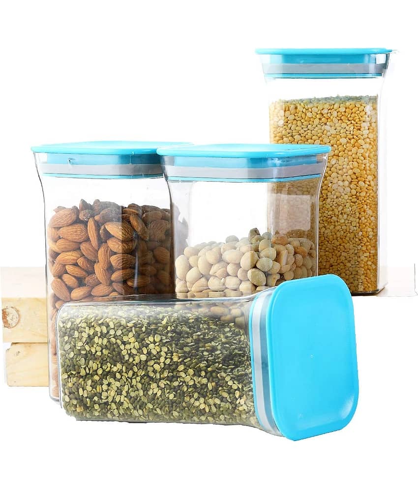 Analog kitchenware - Light Blue Polyproplene Food Container ( Pack of 4 )