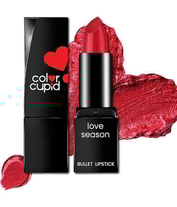 Color Cupid Love Season Bullet Lipstick, Sunset Crimson, Smudge Proof, 12Hr Stay, Matte Finish, 4 G
