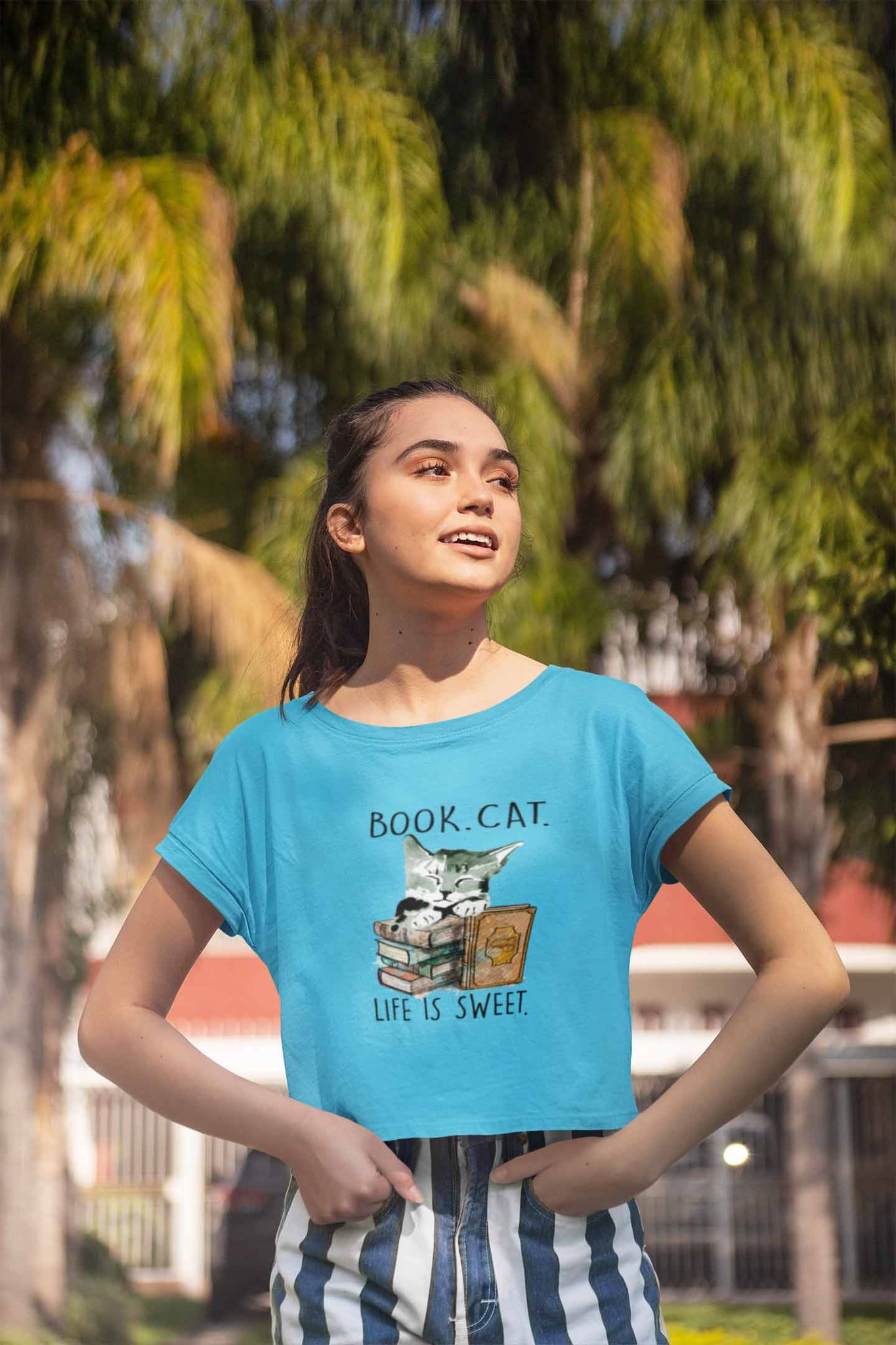 Crop Top (Women) - Nerdy Kitty (11 Colours)