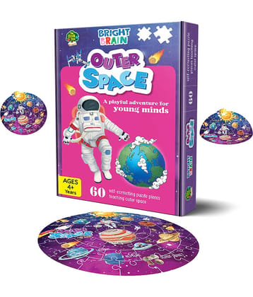 The Book Tree Bright Brain Outer Space 60 Piece Jigsaw Puzzle for Preschoolers, Educational Toy for Learning Space, Gifts for Kids Ages 3 to 6