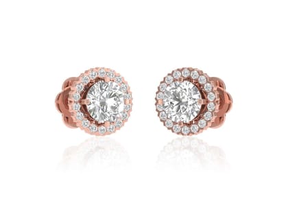 Round Halo Solitaire Studs