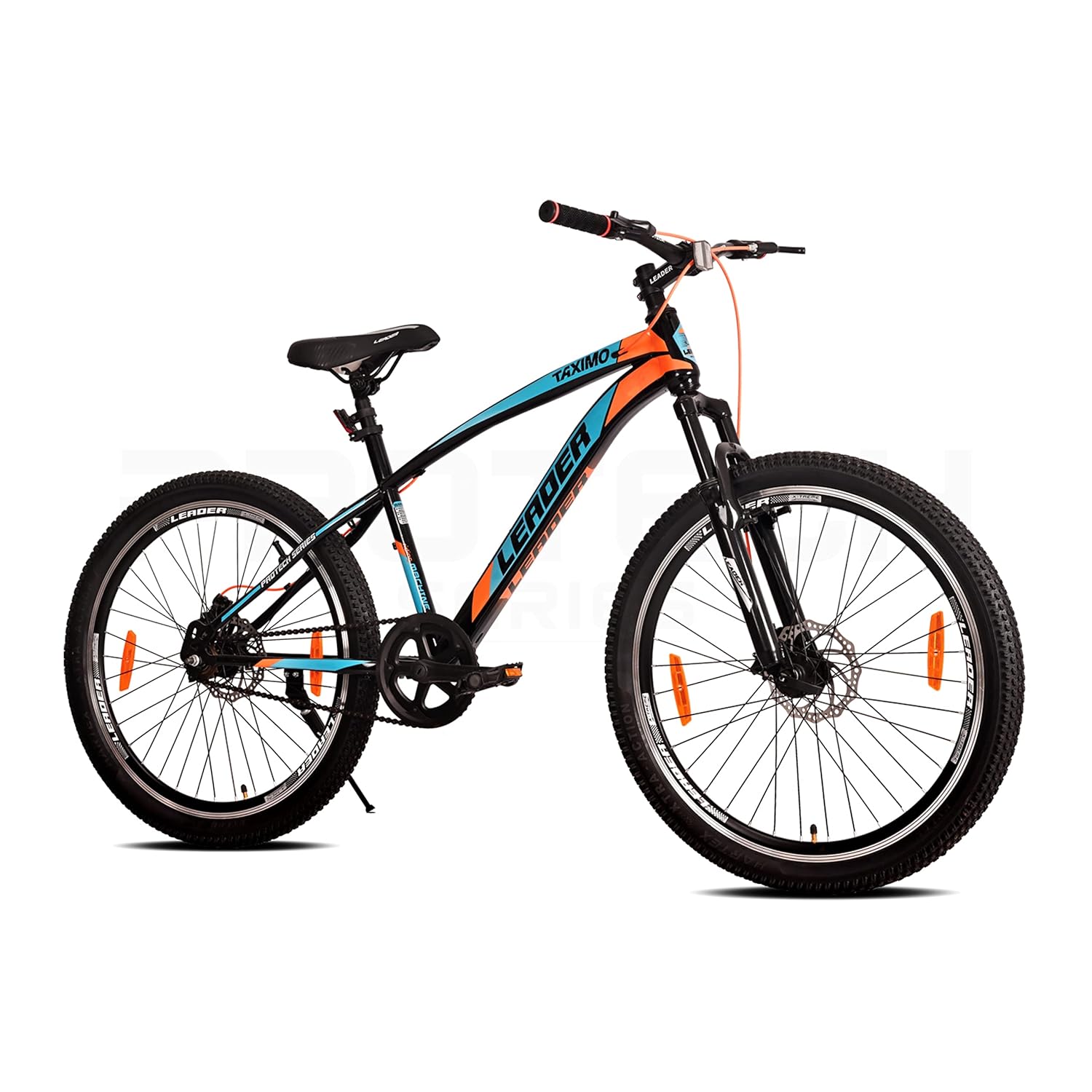 Leader Taximo 26T Single Speed MTB Cycle With Dual Disc Brake And Front Suspension 26 T Hybrid Cycle/City Bike (Single Speed, Black)