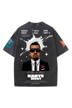 Kanye West V2 Designed Oversized T-shirt-S / Vintage Black