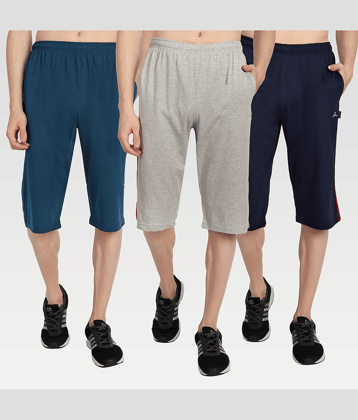 Zeffit - Multi Cotton Blend Men's Three-Fourths ( Pack of 3 )