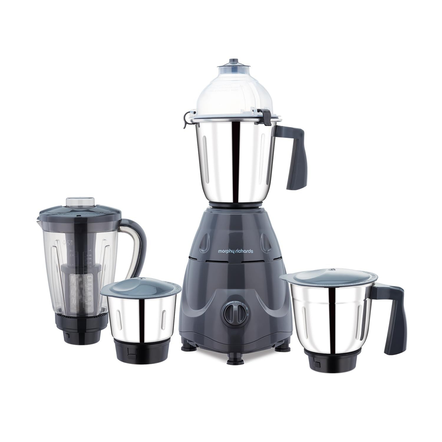 Morphy Richards Icon Superb 750 Watts Mixer Grinder| 4 Stainless Steel Mixer Jars Including Juicer Jar| 3-Speed Control With Pulse Effect Mixie| 1-Yr Warranty By Brand| Dark Grey Morphy Richards Icon Superb 750 Watts Mixer Grinder| 4 Stainless Steel Mixe