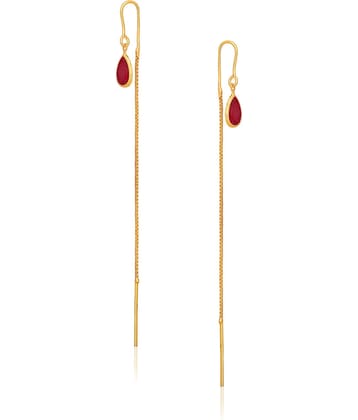 Drashti Collection Golden Threader Earrings ( Pack of 1 )