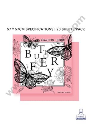 Korean Bouquet Butterfly Wrapping Paper for Flower Bouquet | Premium Flower Wrapping Paper Butterfly Design (Pink) - CAKE DECOR™