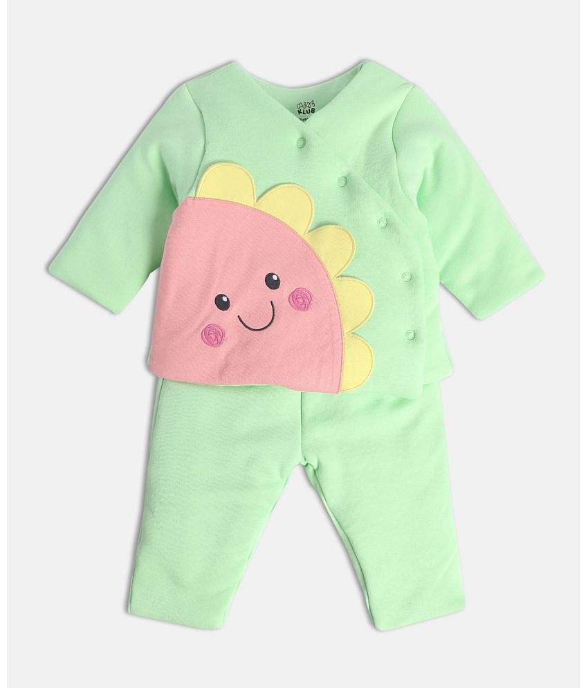 MINI KLUB Pack of 1 Baby Girls Cotton Top & Trouser ( Green )