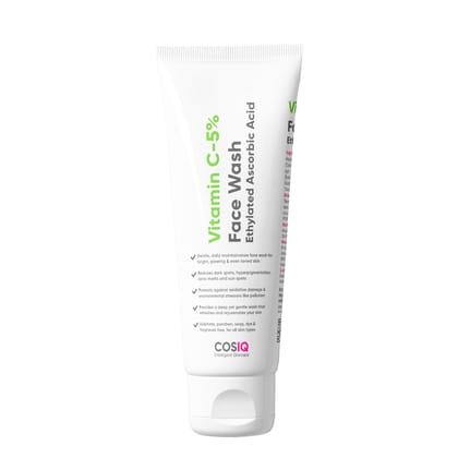 Cos-IQ 5% Vitamin C Face Wash for For Glowing & Brightening Skin | All Skin Types | Fight Dark Spots, Acne & Pimples, Brighten Skin, Clears Dirt & Oil Control| Multi-Action Formula| Women & Men| 100ml Cos-IQ 5% Vitamin C Face Wash for For Glowing & Brigh