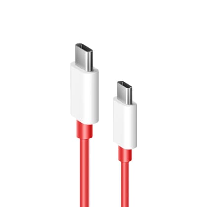65W OnePlus Dash Warp Charge Cable | 6.5A USB Type C to C PD Data Sync Fast Charging Cable Compatible with One Plus 8T / 9 / 9R / 9 Pro / 9RT / 10R / Nord & for All Type C Devices 1 Meter (Red)