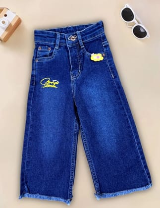 Girls Wide Leg Jeans [GJ-935] (3-12Years)-3-4Y (Size - 22) / Blue / Denim