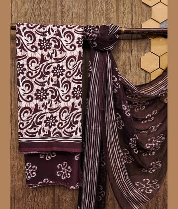Kashvi Sarees Women Crepe Unstitched Dress Material ( Beige )