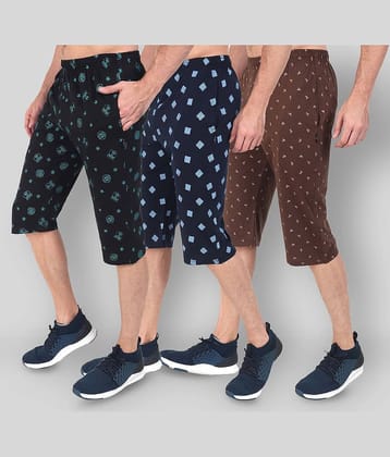Zeffit - Multi Cotton Blend Men's Three-Fourths ( Pack of 3 )