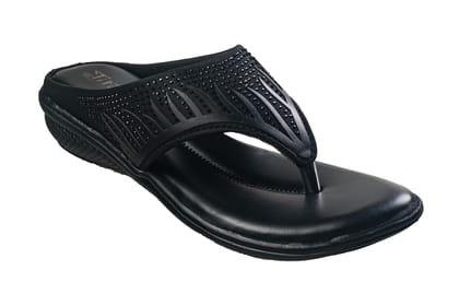 Titas Ladies Black Chappal-Black / 4
