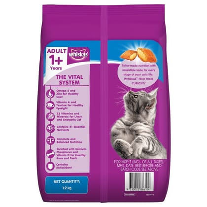 Whiskas Ocean Fish Flavour Adult (1+ Years) Dry Cat Food 1.2kg
